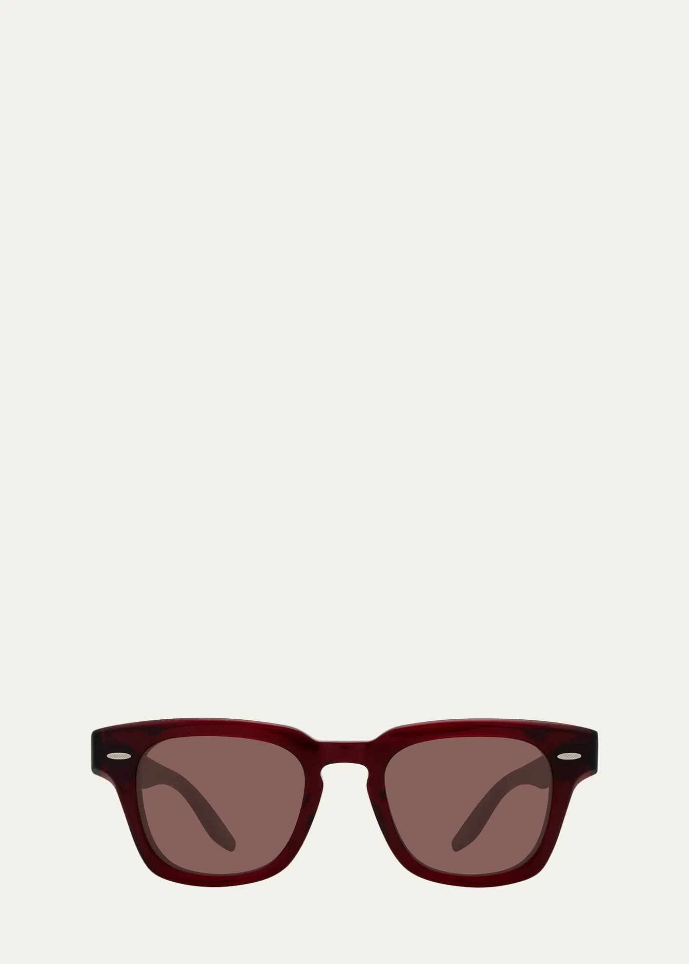 Barton PerreiraMen's Keyhole-Bridge Acetate Rectangle Sunglasses