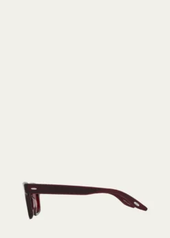 Barton PerreiraMen's Keyhole-Bridge Acetate Rectangle Sunglasses