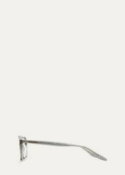 Barton PerreiraMen's Keyhole-Bridge Acetate Square Sunglasses