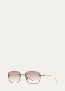 Barton PerreiraMen's Louie Titanium and Acetate Square Sunglasses