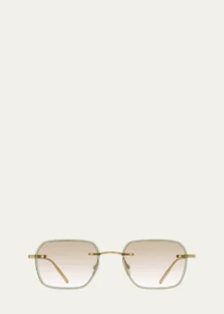 Barton PerreiraMen's Louie Titanium and Acetate Square Sunglasses