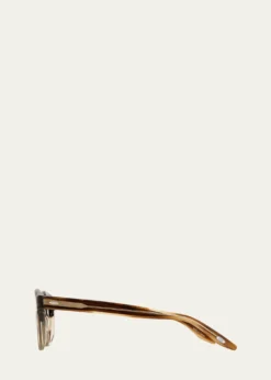 Barton PerreiraMen's Oxford Acetate Round Sunglasses