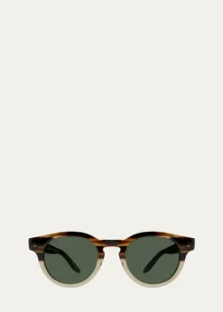 Barton PerreiraMen's Oxford Acetate Round Sunglasses