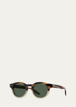 Barton PerreiraMen's Oxford Acetate Round Sunglasses