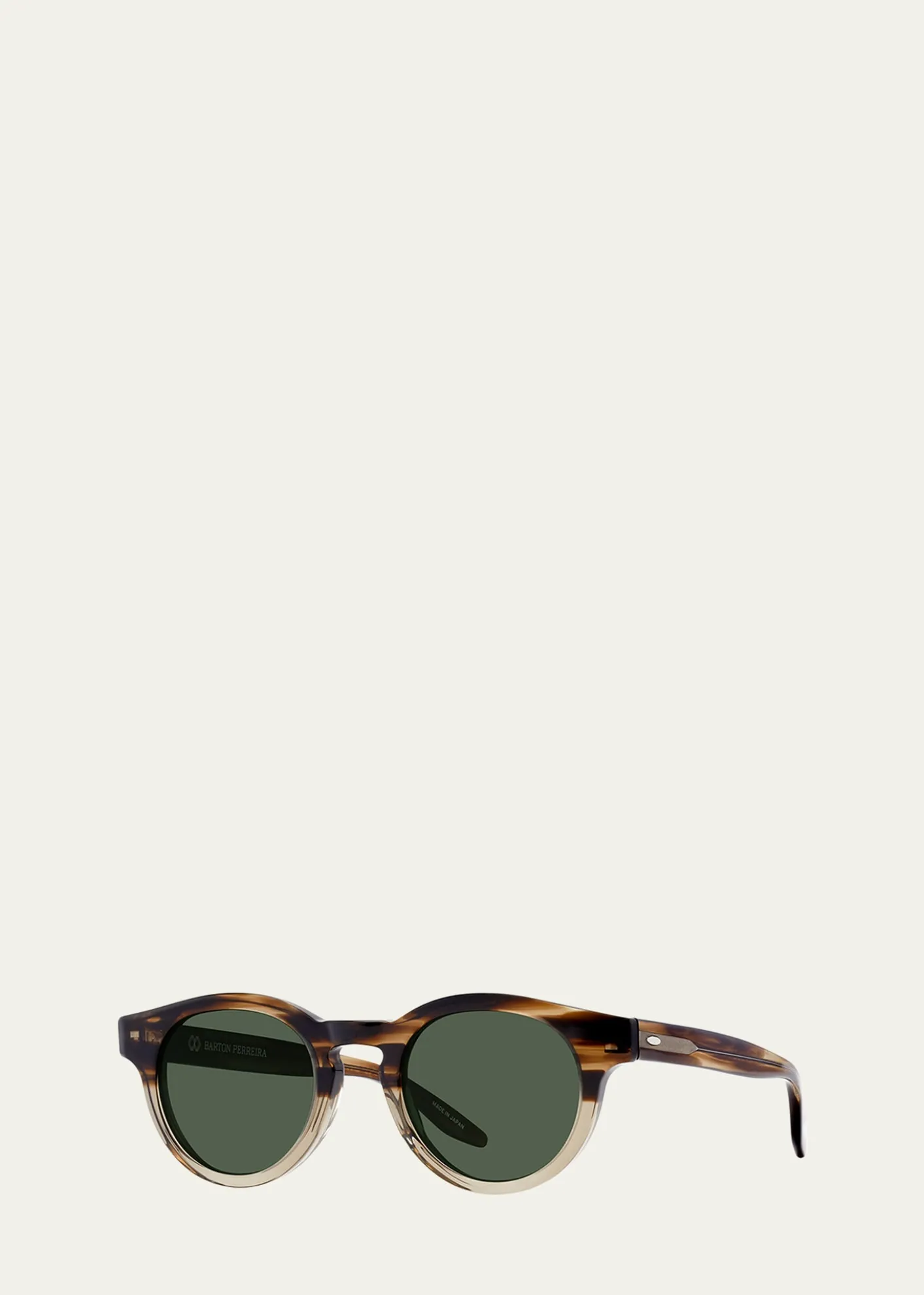 Barton PerreiraMen's Oxford Acetate Round Sunglasses