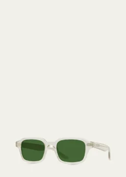 Barton PerreiraMen's Transparent-Acetate Rectangle Sunglasses