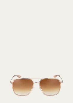 Barton PerreiraRizzo 58mm Aviator Titanium Sunglasses