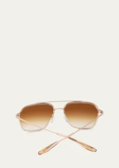 Barton PerreiraRizzo 58mm Aviator Titanium Sunglasses