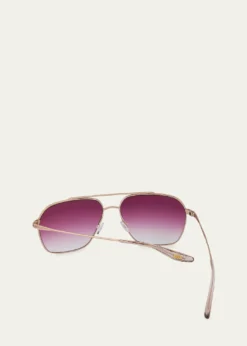 Barton PerreiraRizzo 60mm Aviator Titanium Sunglasses