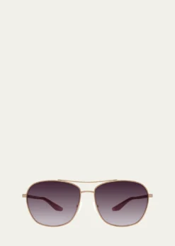 Barton PerreiraSully Aviator Titanium Sunglasses