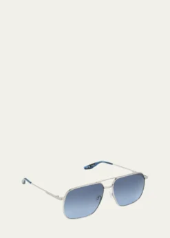 Barton Perreirax 007 Men's Royale Double-Bridge Titanium Aviator Sunglasses