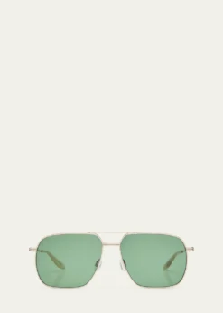 Barton Perreirax 007 Men's Royale Double-Bridge Titanium Aviator Sunglasses