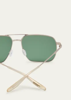 Barton Perreirax 007 Men's Royale Double-Bridge Titanium Aviator Sunglasses