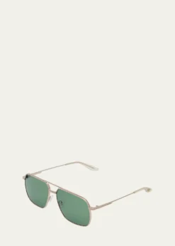 Barton Perreirax 007 Men's Royale Double-Bridge Titanium Aviator Sunglasses