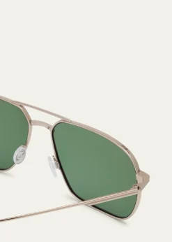 Barton Perreirax 007 Men's Royale Double-Bridge Titanium Aviator Sunglasses