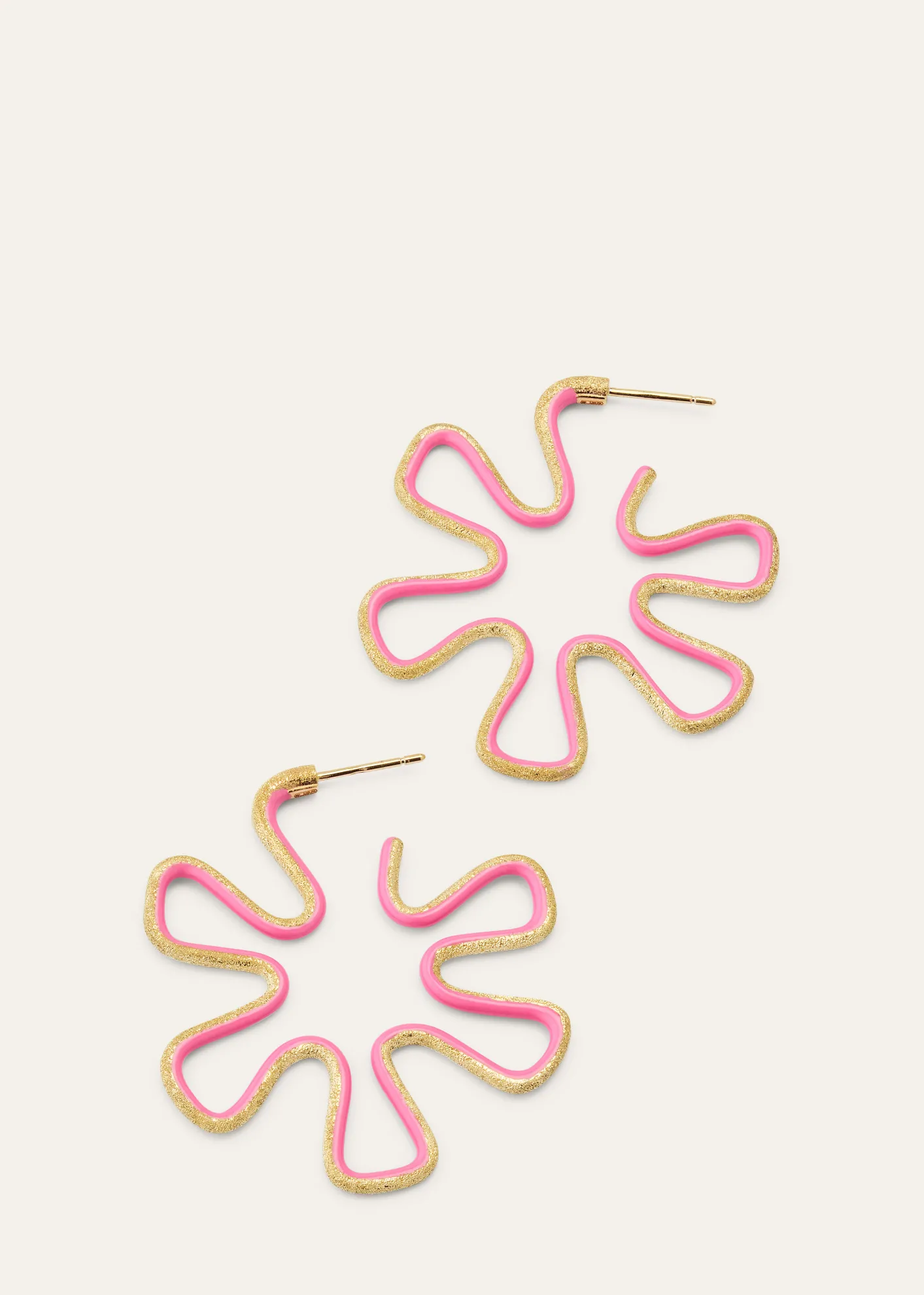 Bea Bongiasca9K Gold Diamond and Pink Enamel Polka Dot Earrings