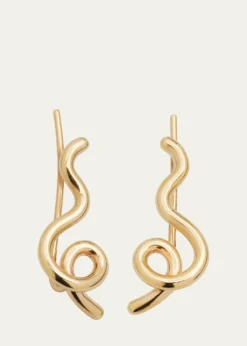 Bea Bongiasca9K Yellow Gold Wow Mini Climber Earrings