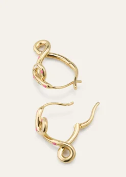 Bea BongiascaMargherita 9K Yellow Gold & Enamel Daisy Earrings