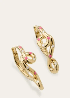 Bea BongiascaMargherita 9K Yellow Gold & Enamel Daisy Earrings