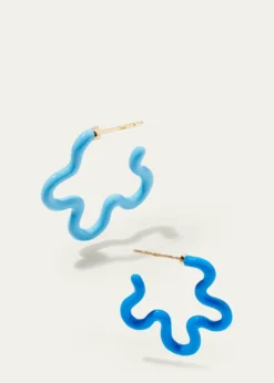 Bea BongiascaTwo-Tone Asymmetrical Flower Earrings With Enamel