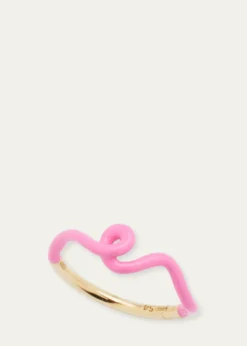 Bea BongiascaWow Mini Mono Ring with Bubblegum Pink Enamel