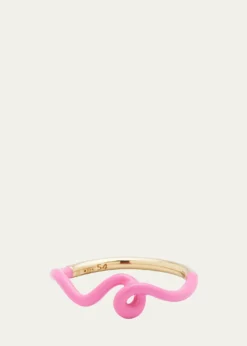 Bea BongiascaWow Mini Mono Ring with Bubblegum Pink Enamel