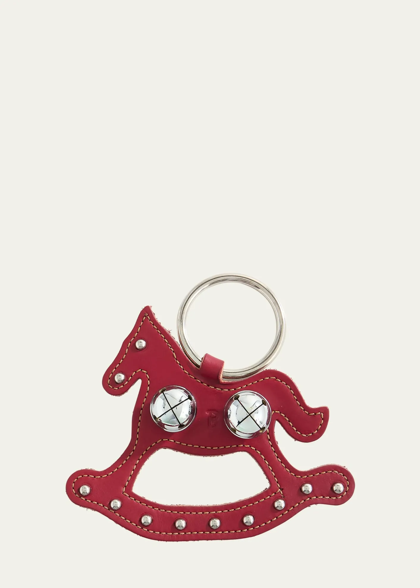 BelsnickelRocking Horse Decorative Charm with Chrome Bells