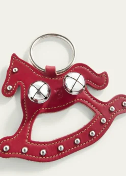 BelsnickelRocking Horse Decorative Charm with Chrome Bells