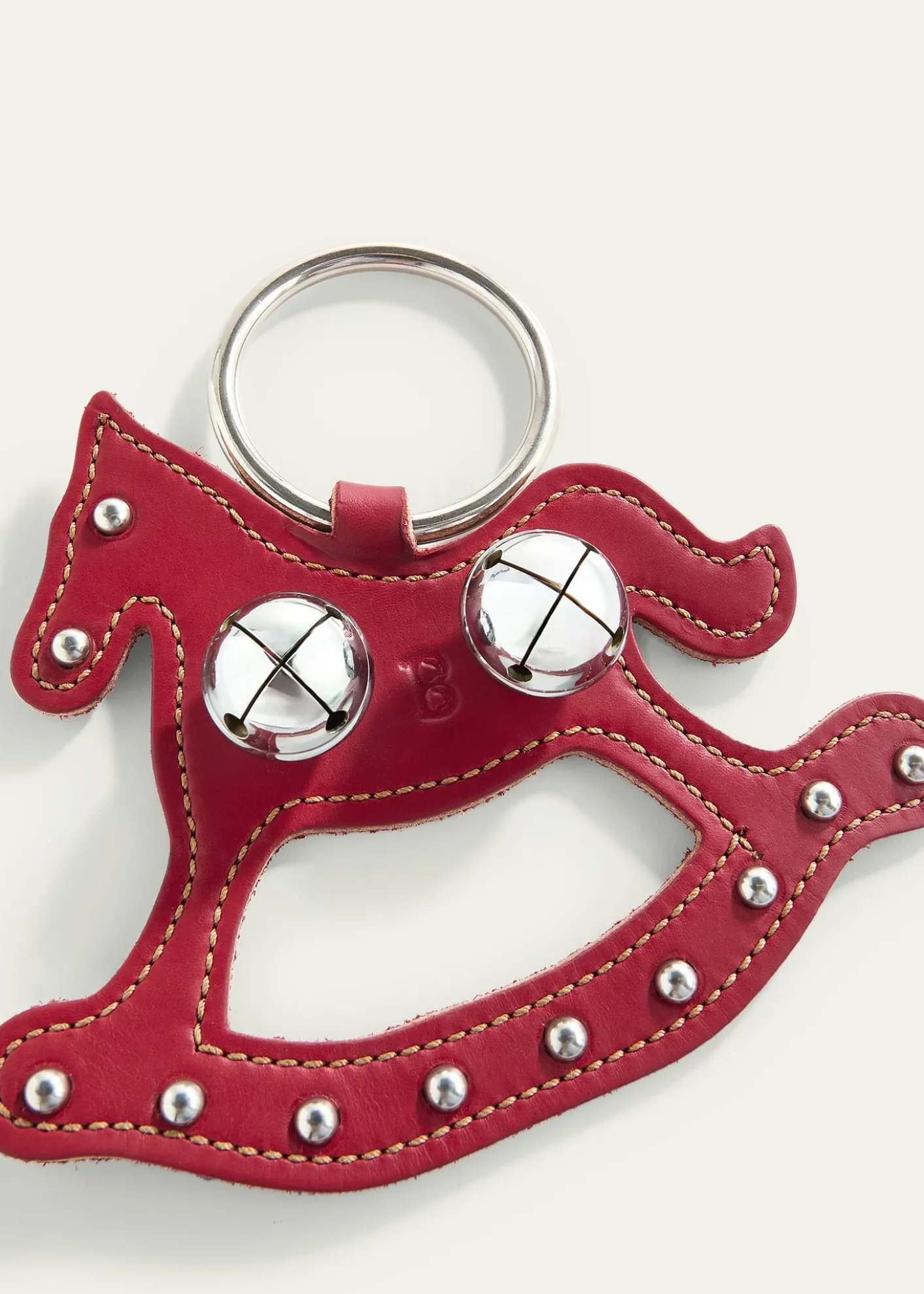 BelsnickelRocking Horse Decorative Charm with Chrome Bells