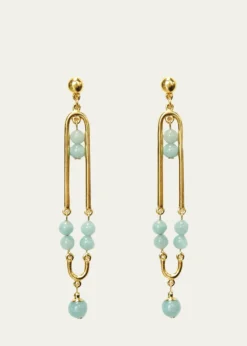 Ben-AmunBead Statement Earrings, Green