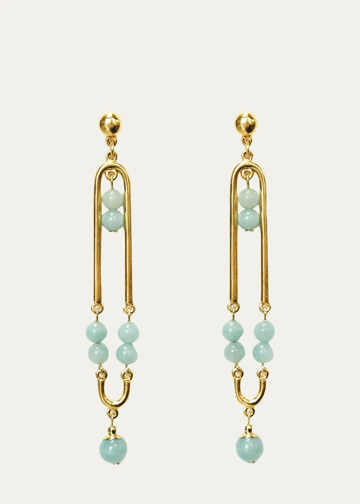 Ben-AmunBead Statement Earrings, Green
