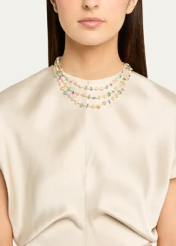 Ben-AmunColorful and Pearly 3-Row Necklace