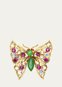 Ben-AmunCrystal Butterfly Brooch