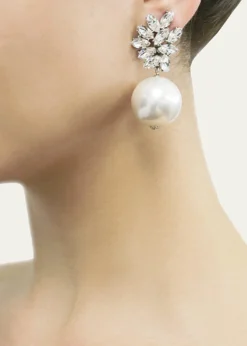 Ben-AmunCrystal Pearly Drop Earrings
