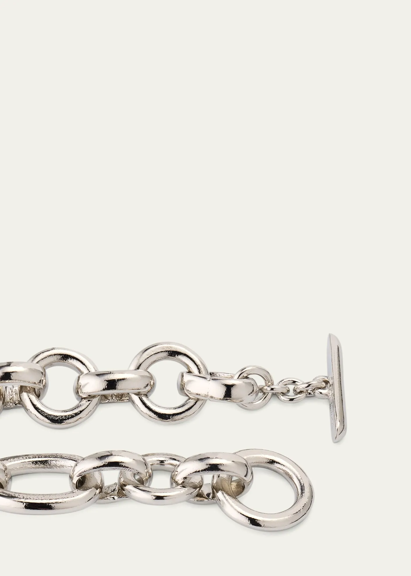 Ben-AmunDonia Silver Round and Oval Link Chain Necklace