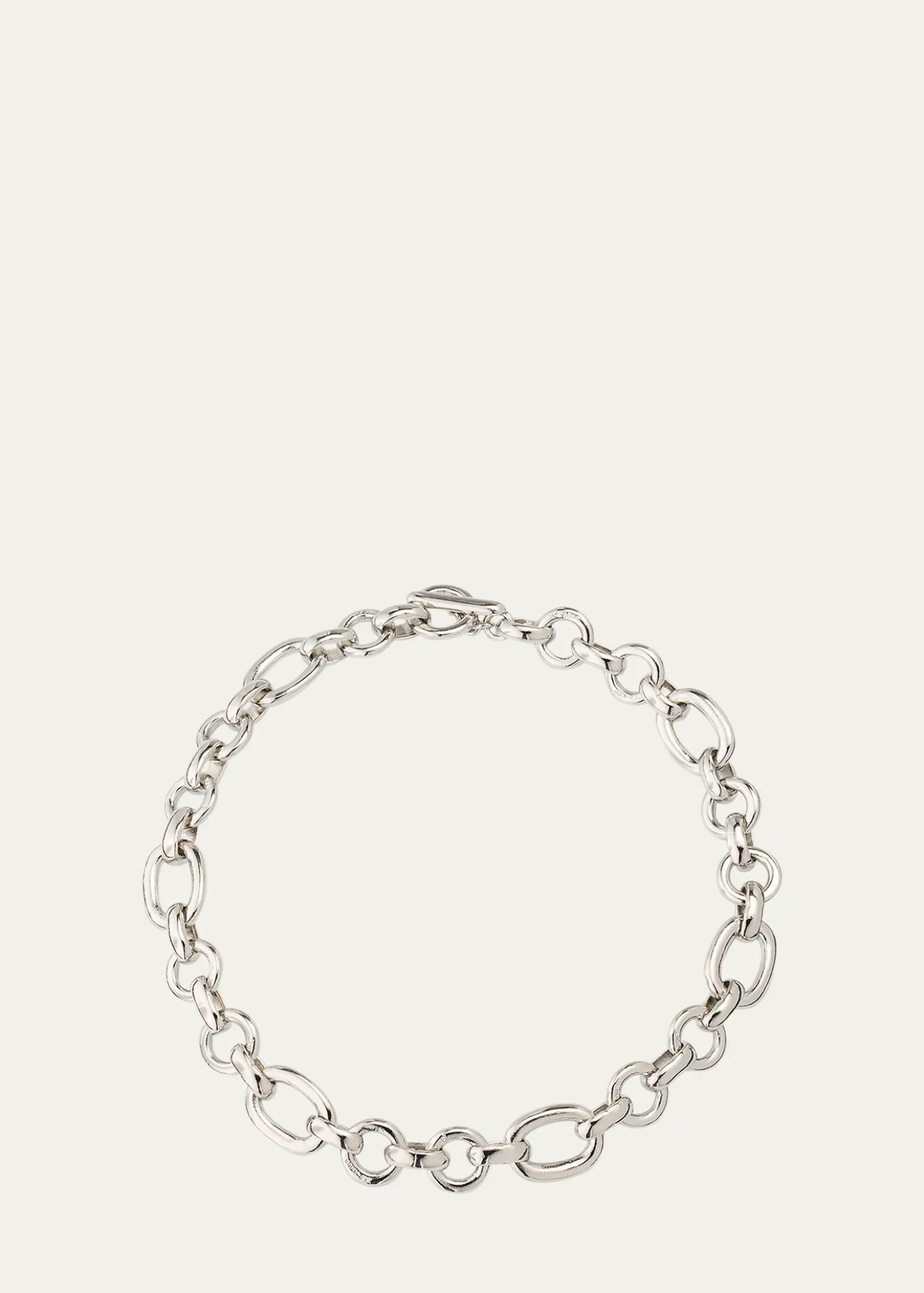 Ben-AmunDonia Silver Round and Oval Link Chain Necklace
