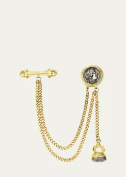 Ben-AmunDouble Chain Coin Brooch