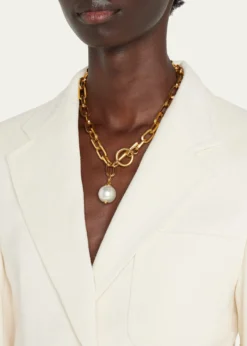 Ben-AmunGold Chain Toggle Necklace with Pearly Drop