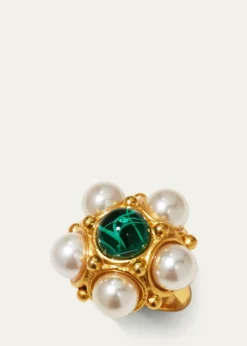 Ben-AmunGold Pearly and Stone Ring