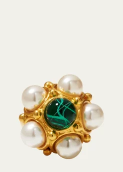 Ben-AmunGold Pearly and Stone Ring