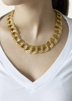 Ben-AmunGold Textured Link Chain Necklace