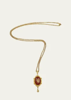 Ben-AmunIntaglio Pendant and Necklace, Gold/Red