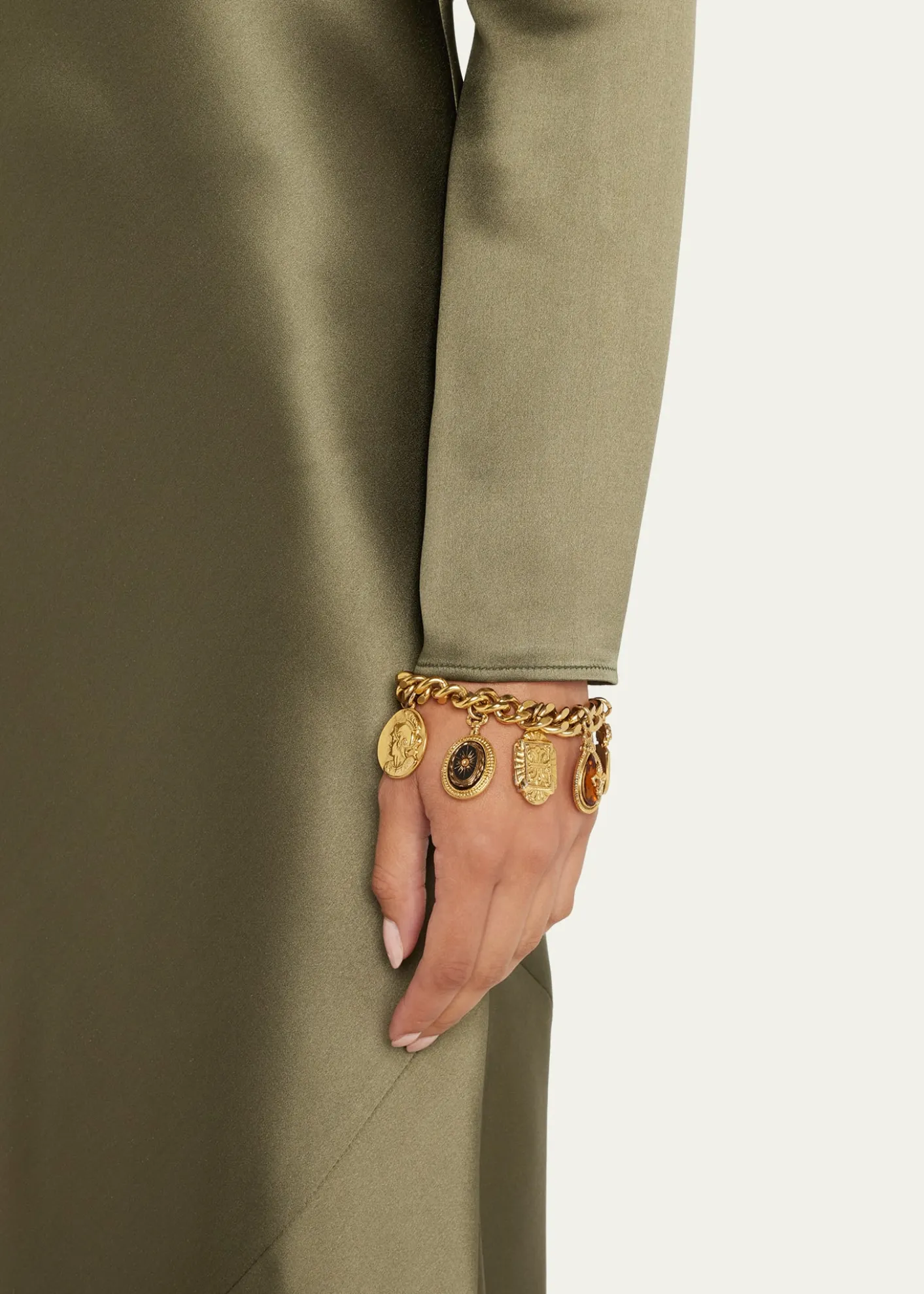 Ben-Amun24k Gold Plated Multicolor Chain Bracelet