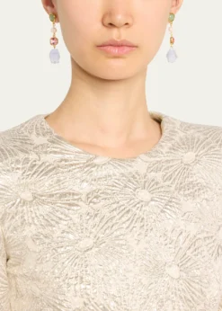 Ben-Amun24k Electroplated Gold Mixed-Stone Drop Earrings