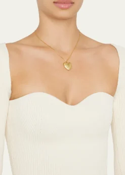 Ben-Amun24k Gold Electroplate Chain Necklace with Heart Locket Pendant