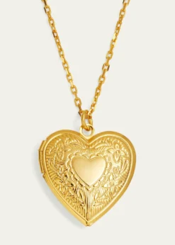 Ben-Amun24k Gold Electroplate Chain Necklace with Heart Locket Pendant