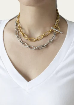 Ben-AmunLong Two-Tone Textured Necklace