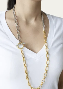 Ben-AmunLong Two-Tone Textured Necklace