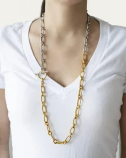 Ben-AmunLong Two-Tone Textured Necklace