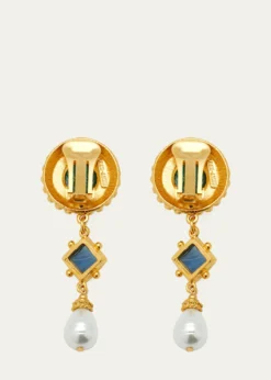 Ben-AmunMulti Stone Clip-On Earrings